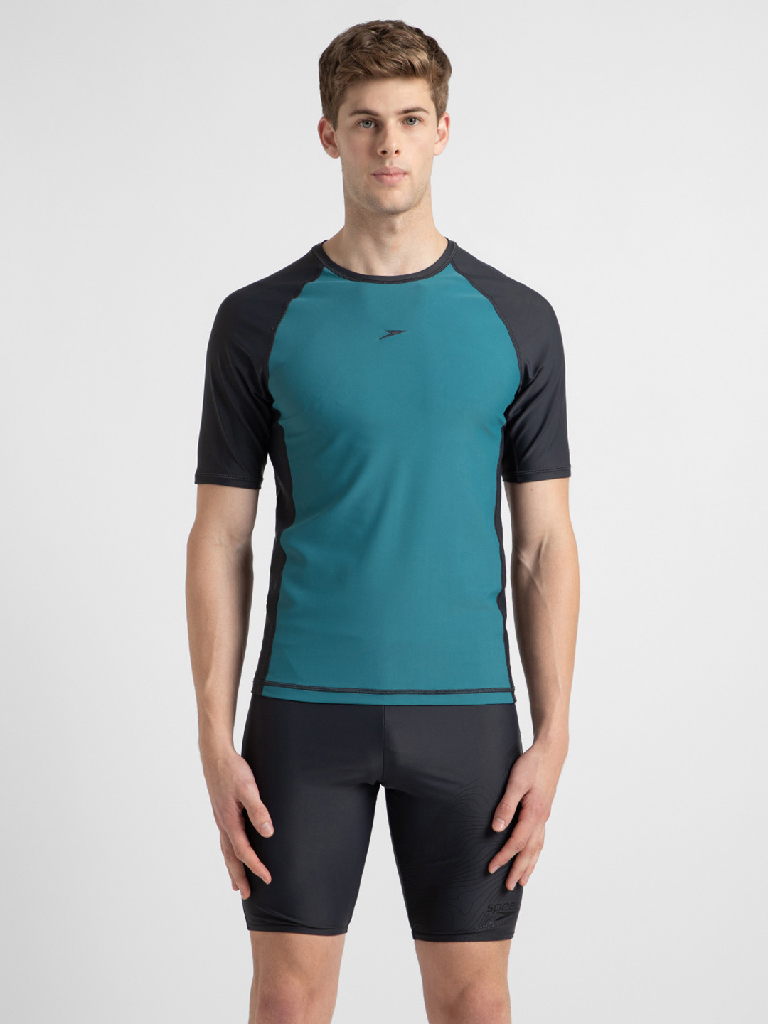 Speedo Men's Enduraflex Short Sleeve Suntop With UPF 40+ Sun Protection