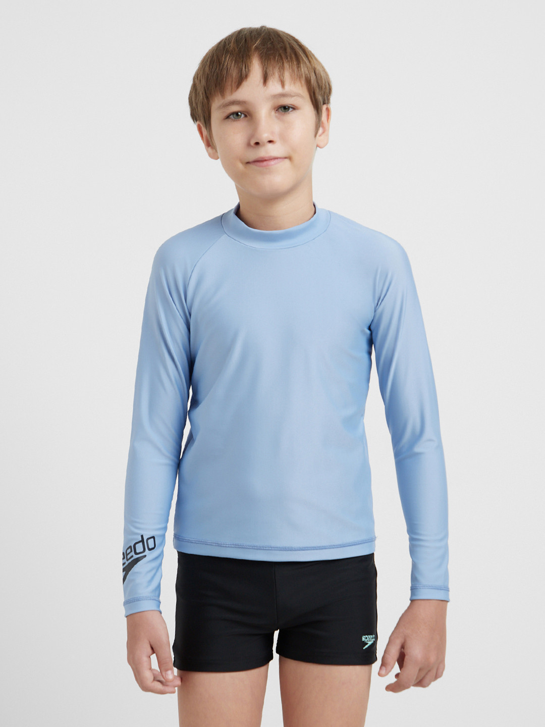 Speedo Boy's Endura Brite Long Sleeve Suntop With UPF 40+ Sun Protection