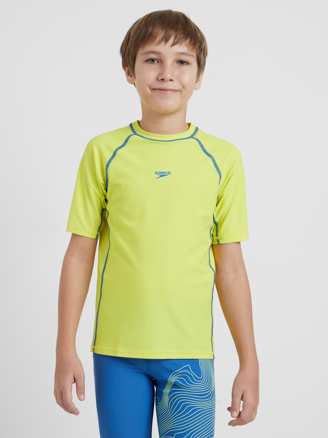 Speedo Boy's Enduraflex Short Sleeve Suntop With UPF 40+ Sun Protection