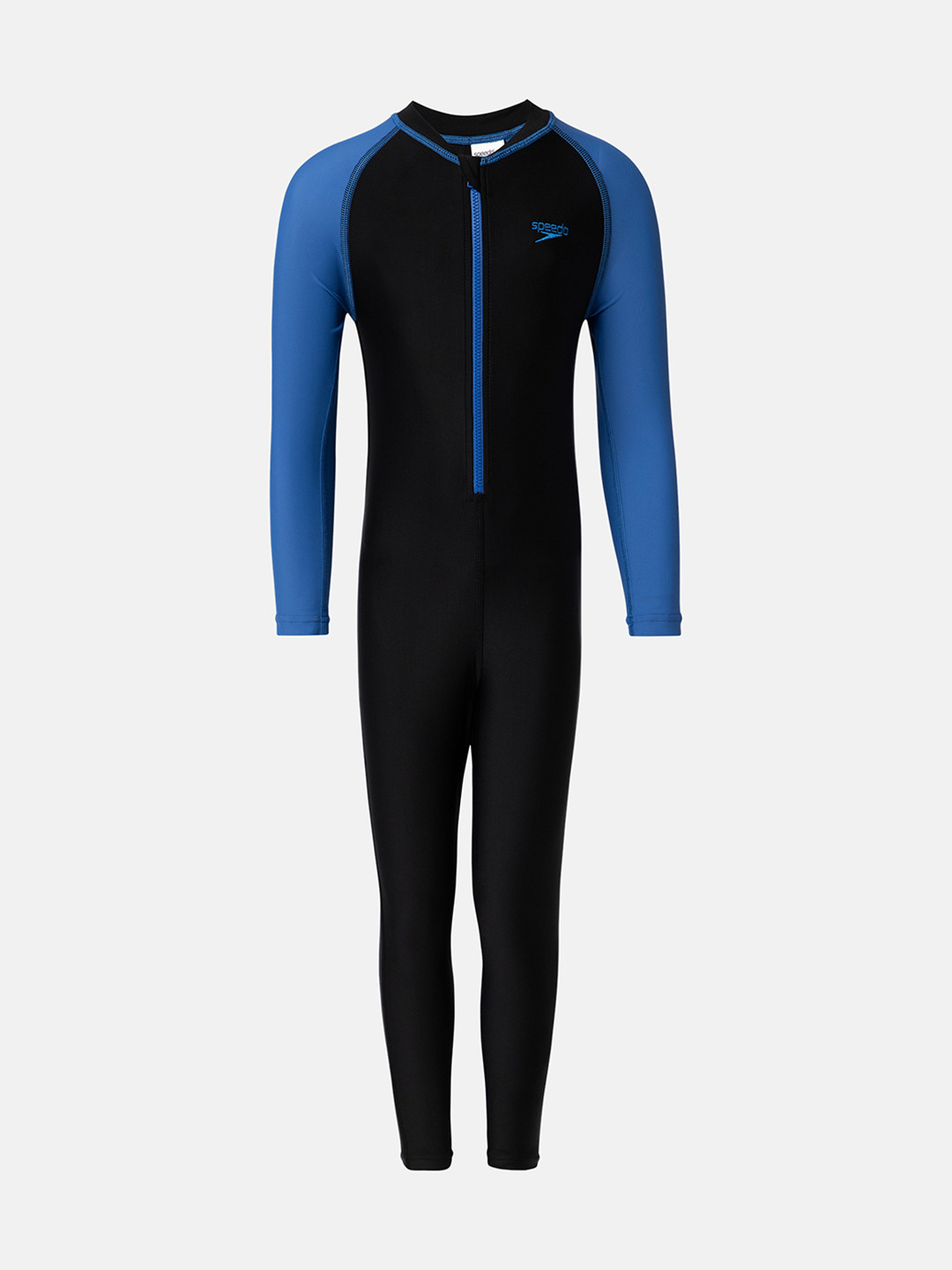 Speedo Boy's Endurance10 Color Block All In One Suit With Front Zipper Closure