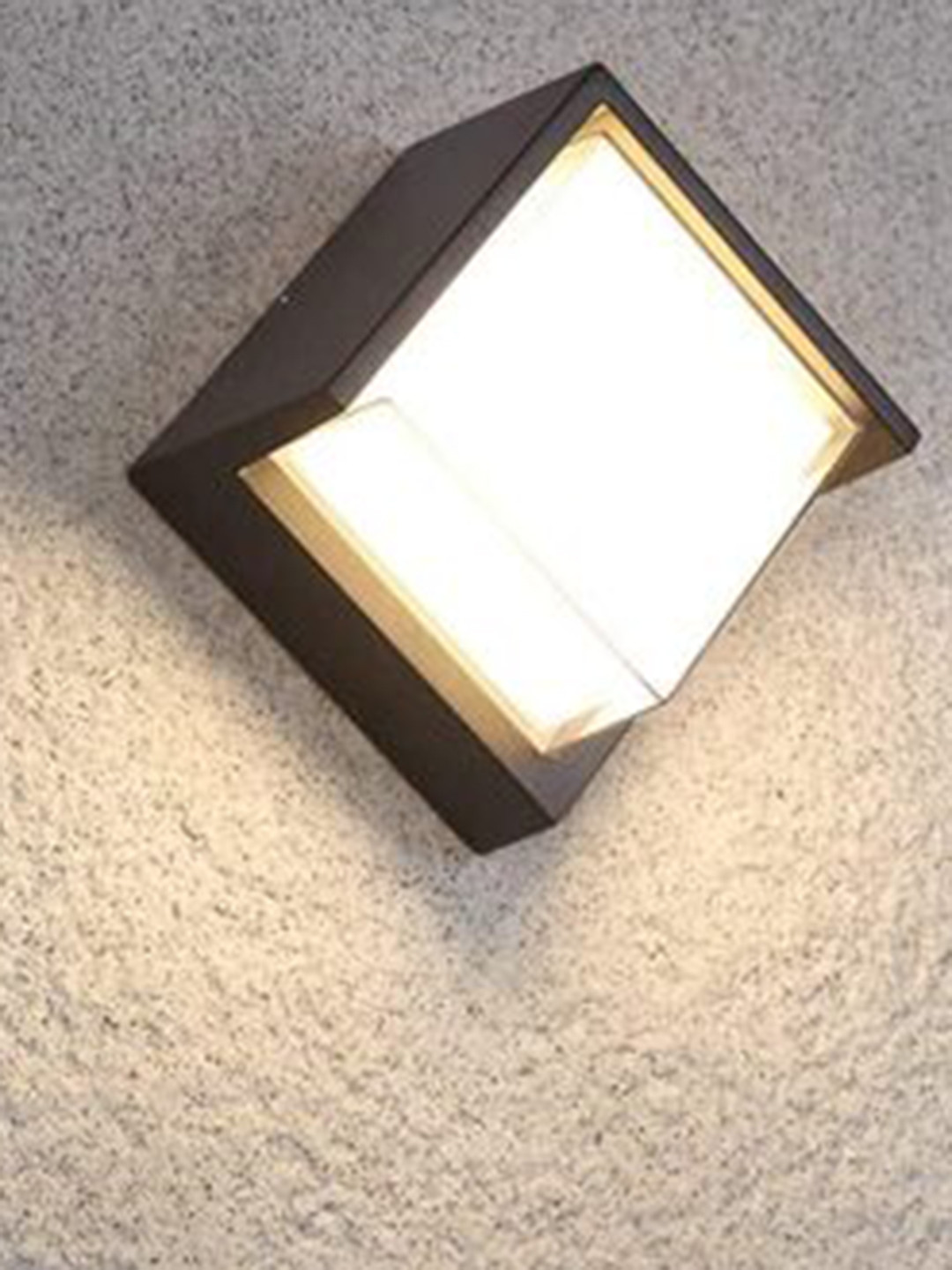 GAUVIK Grey & White Acrylic Square Shaped Waterproof LED Wall Lamp