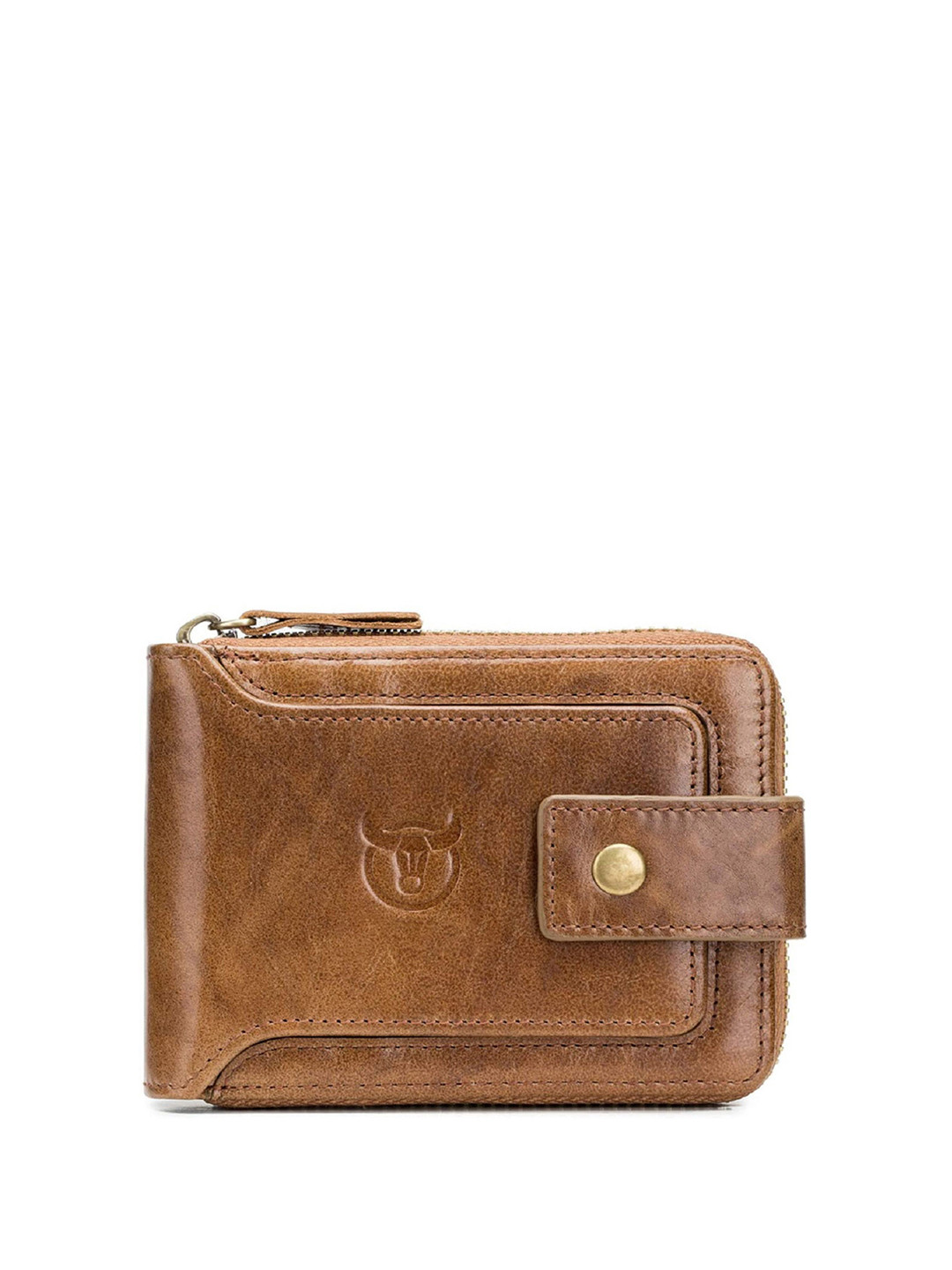 CONTACTS Men RFID Leather Zip Around Wallet