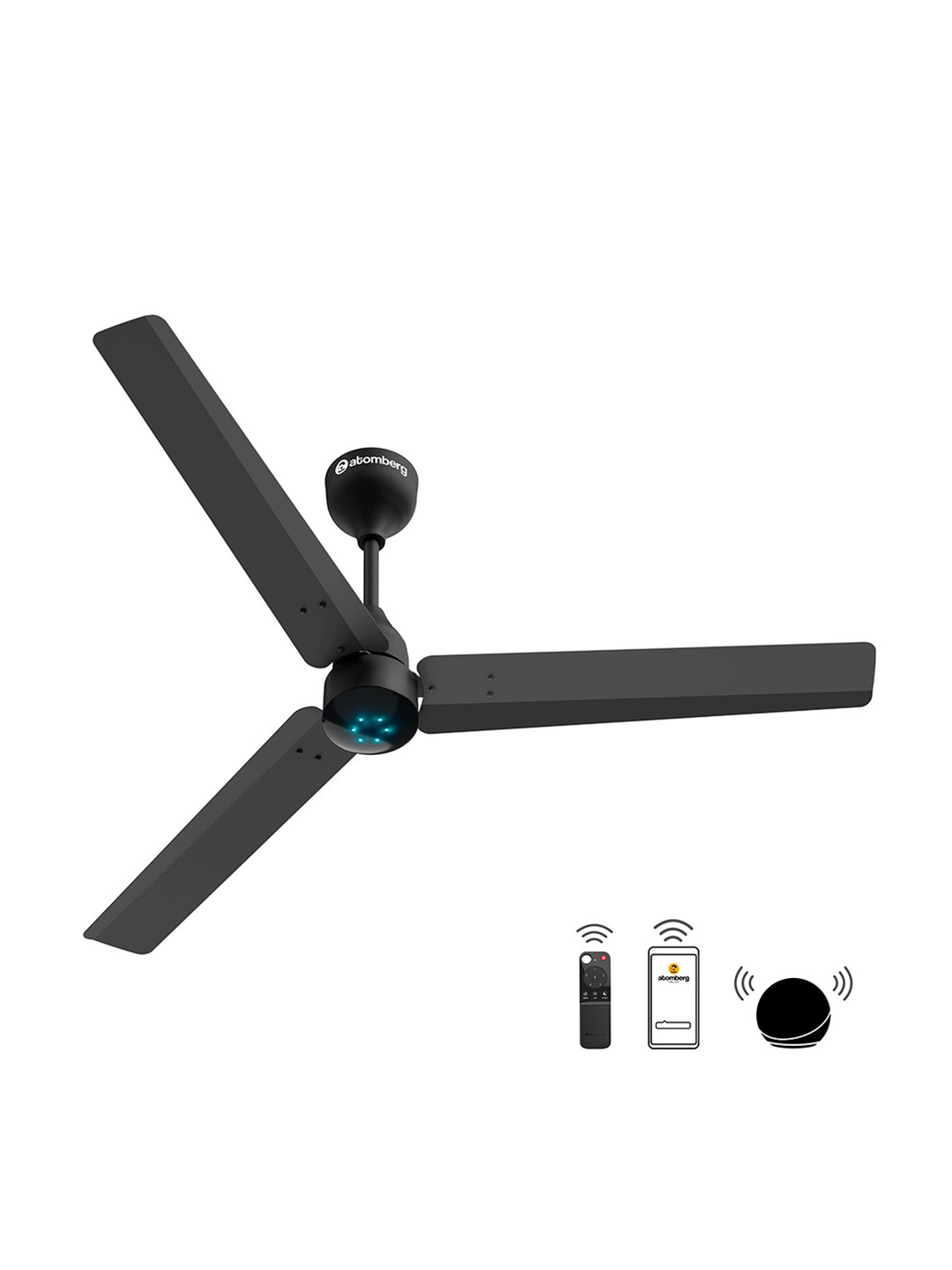 Atomberg  Midnight Black Renesa Smart 1200mm BLDC Ceiling Fan with IoT & Remote