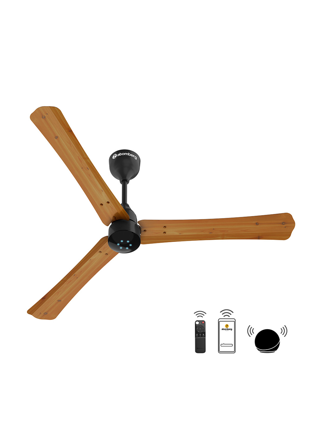 Atomberg Renesa+ Golden Oakwood 1200mm BLDC BEE 5 star Ceiling Fan with Remote Control