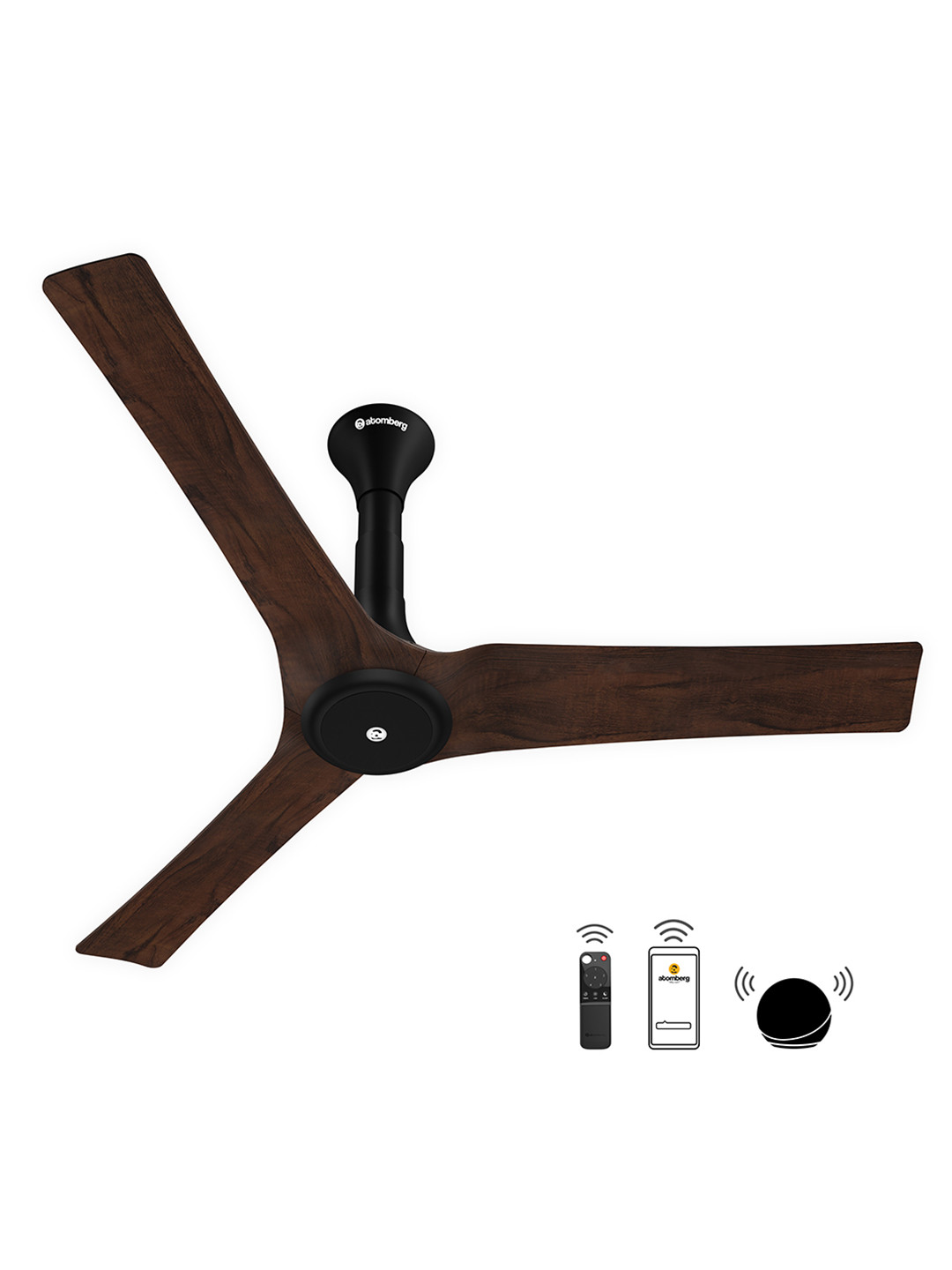 Atomberg Aris Dark Teakwood 1200mm BLDC Smart Ceiling Fan with IoT & Remote Control