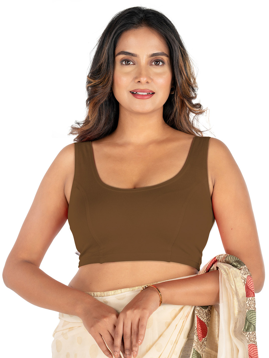 Abhi Women's Sleeveless Stretchable Regular fit Readymade Stylish Saree Blouse