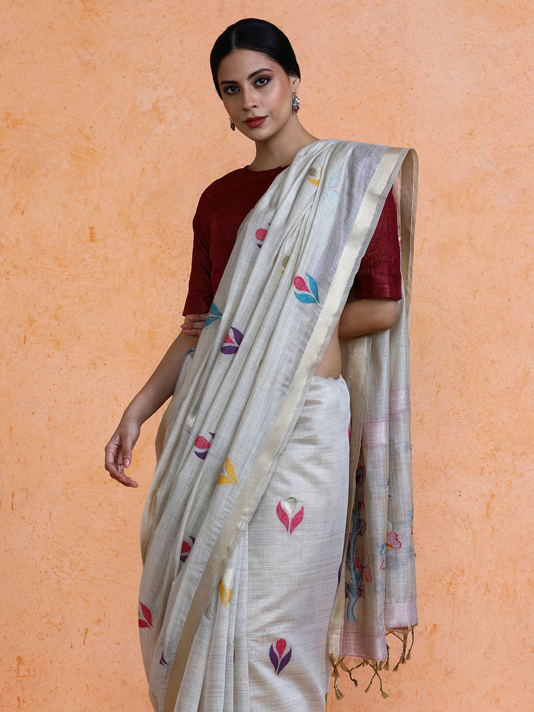 SARHA Woven Design Muga Cotton Saree