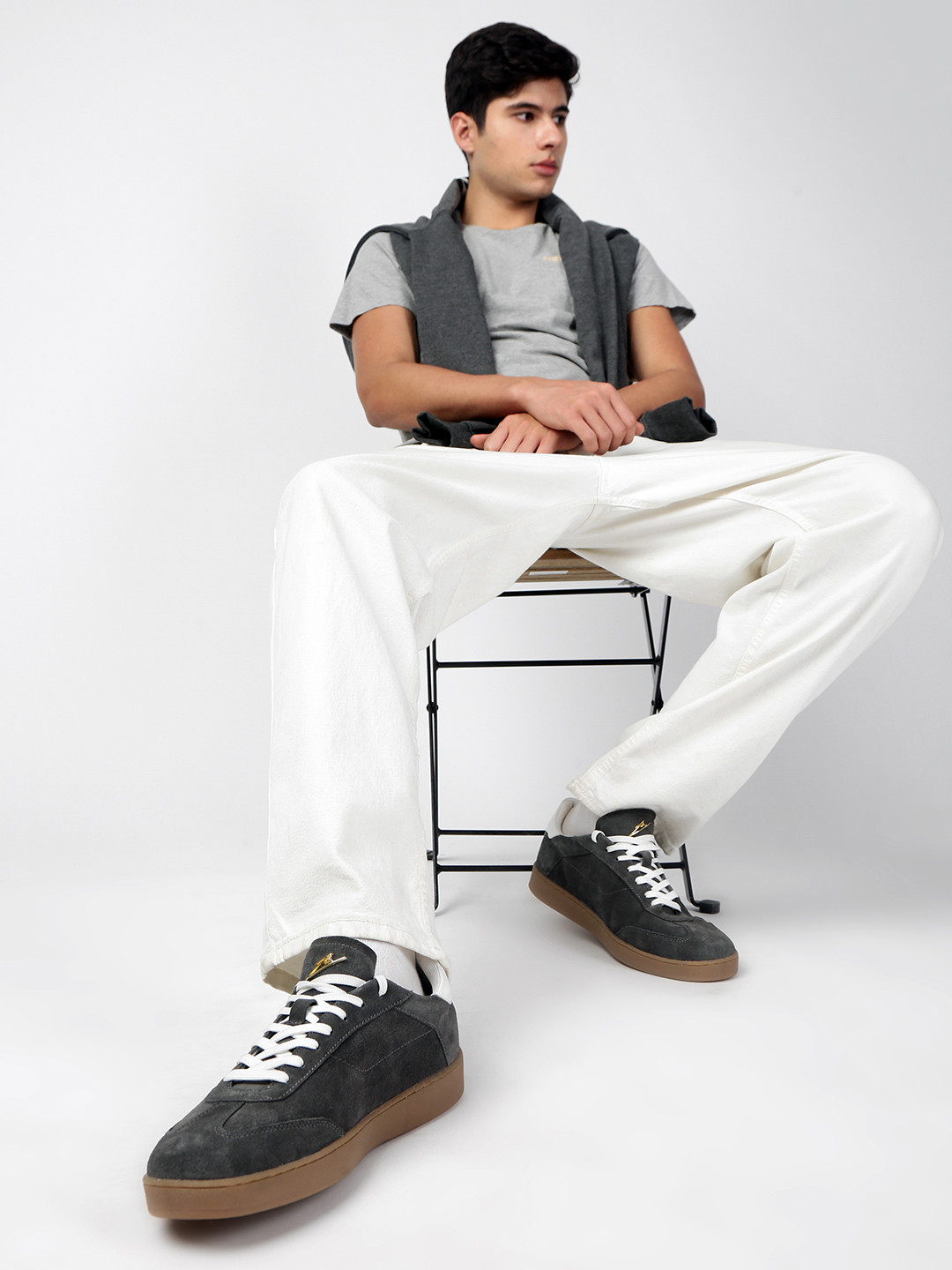 ZEESH Men Round Toe Lace-Ups Suede Basics Sneakers