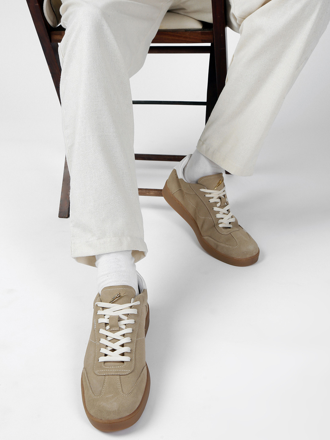 ZEESH Men Suede Lace-Ups Sneakers