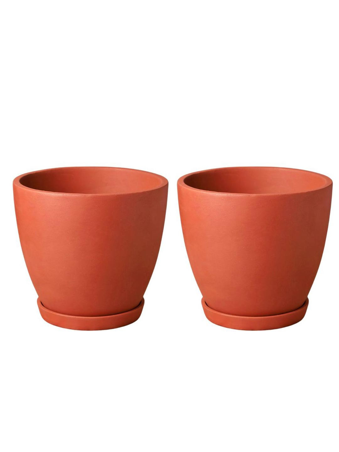 The handicraftian Hexane 2 Pieces Brown Terracotta Medium Planters