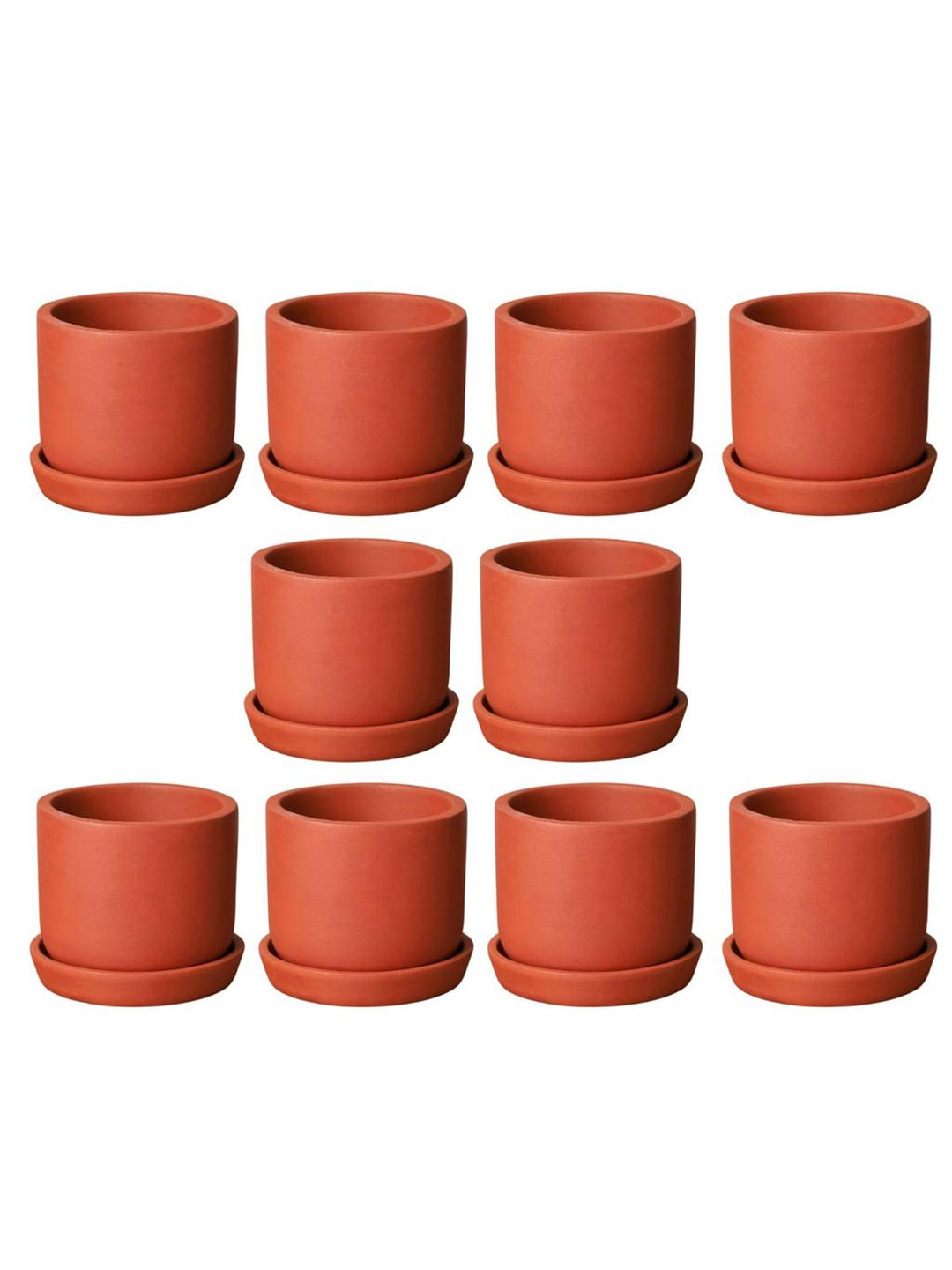 The handicraftian Autumn 10 Pieces Brown Terracotta Small Planters