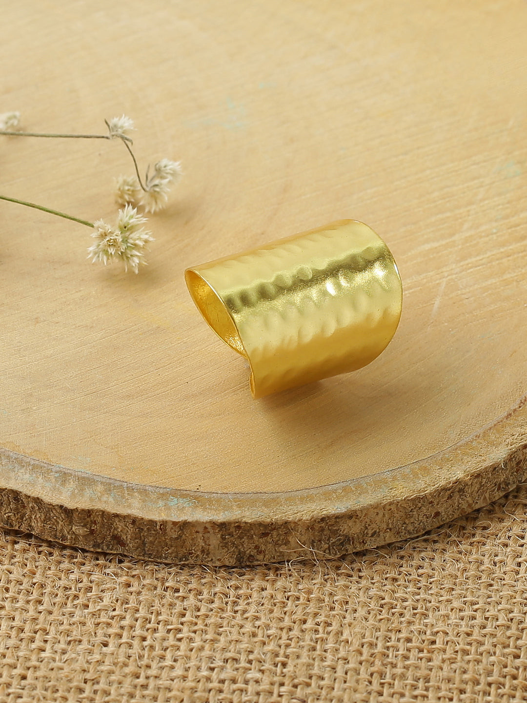 Niska Gold Plated Statement Adjustable Finger Ring