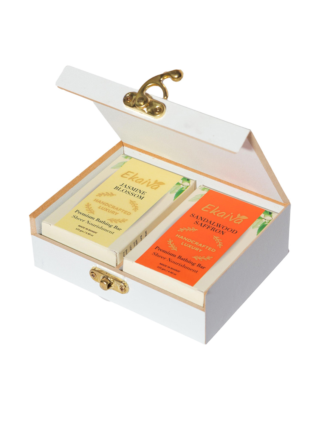 Ekaiva Organics Set Of 2 Jasmine Blossom & Sandalwood Saffron Soap- 125 g Each
