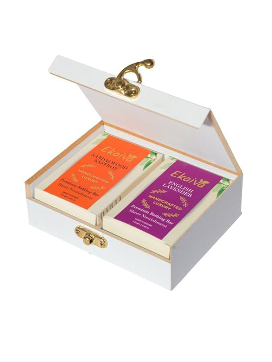 EKAIVA ORGANICS Set Of 2 Sandalwood Saffron & English Lavender Soap- 125 g Each