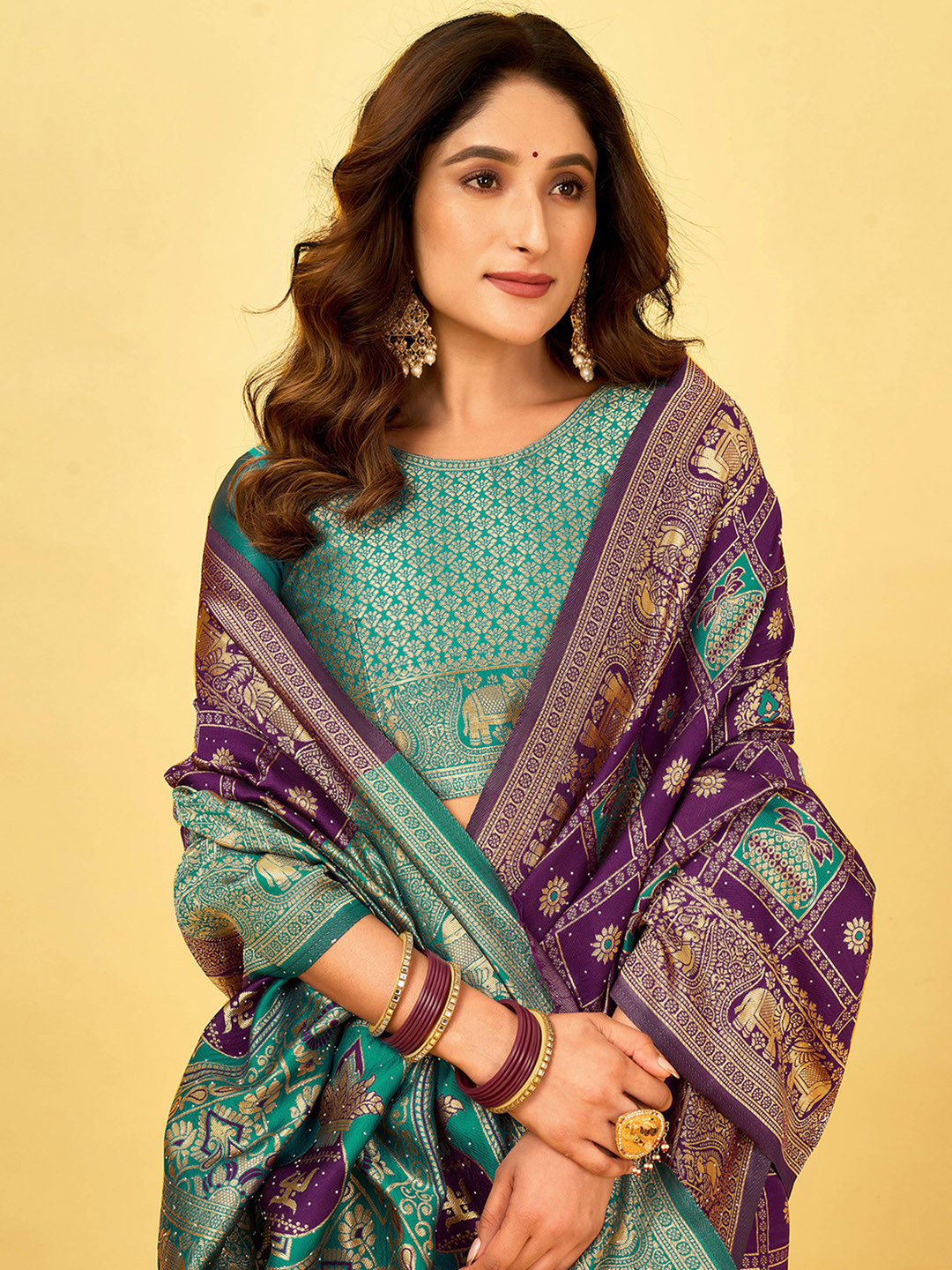 Satrani Woven Design Zari  Arani Saree