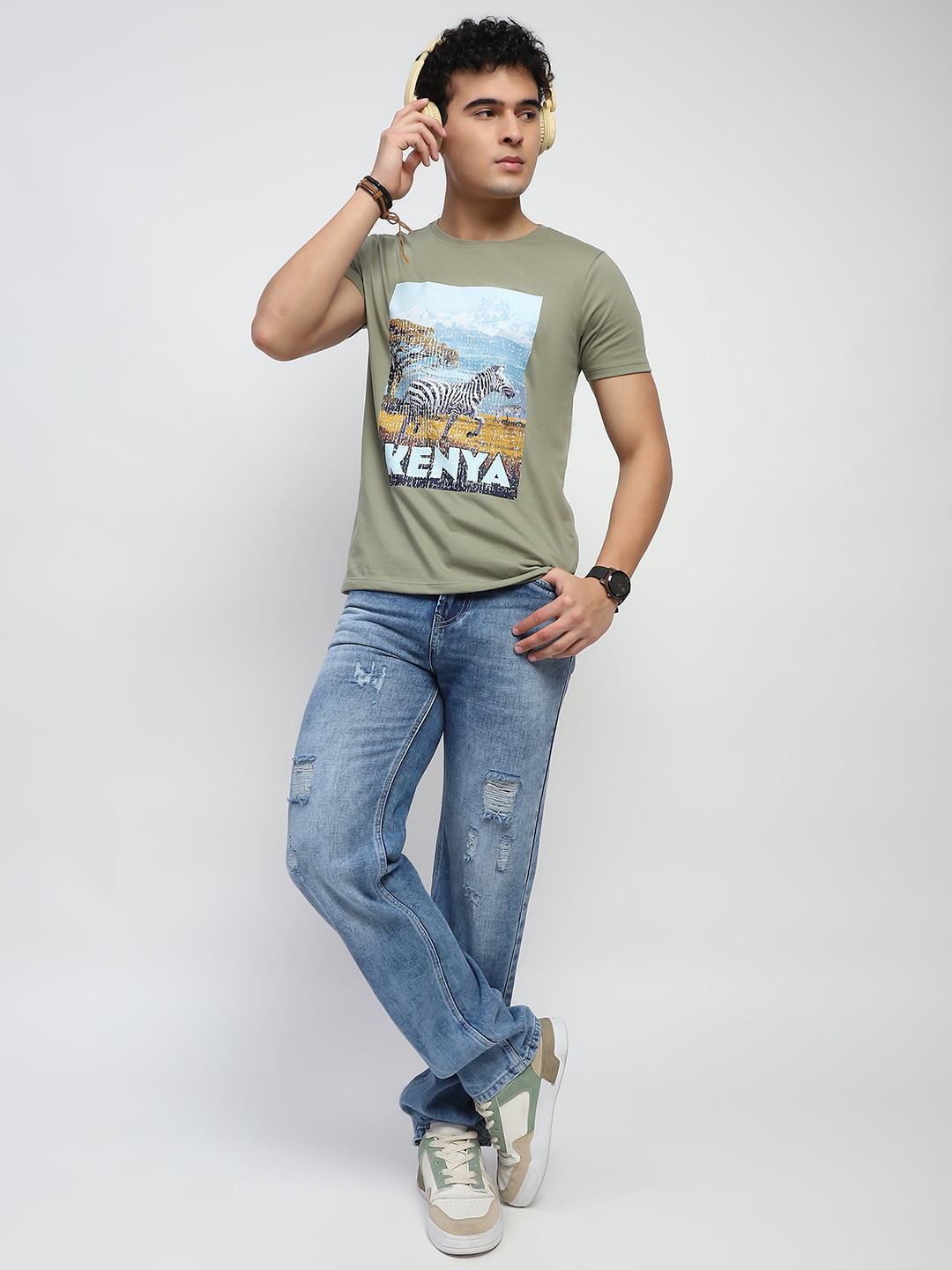 Global Republic Men Photographic Printed T-shirt
