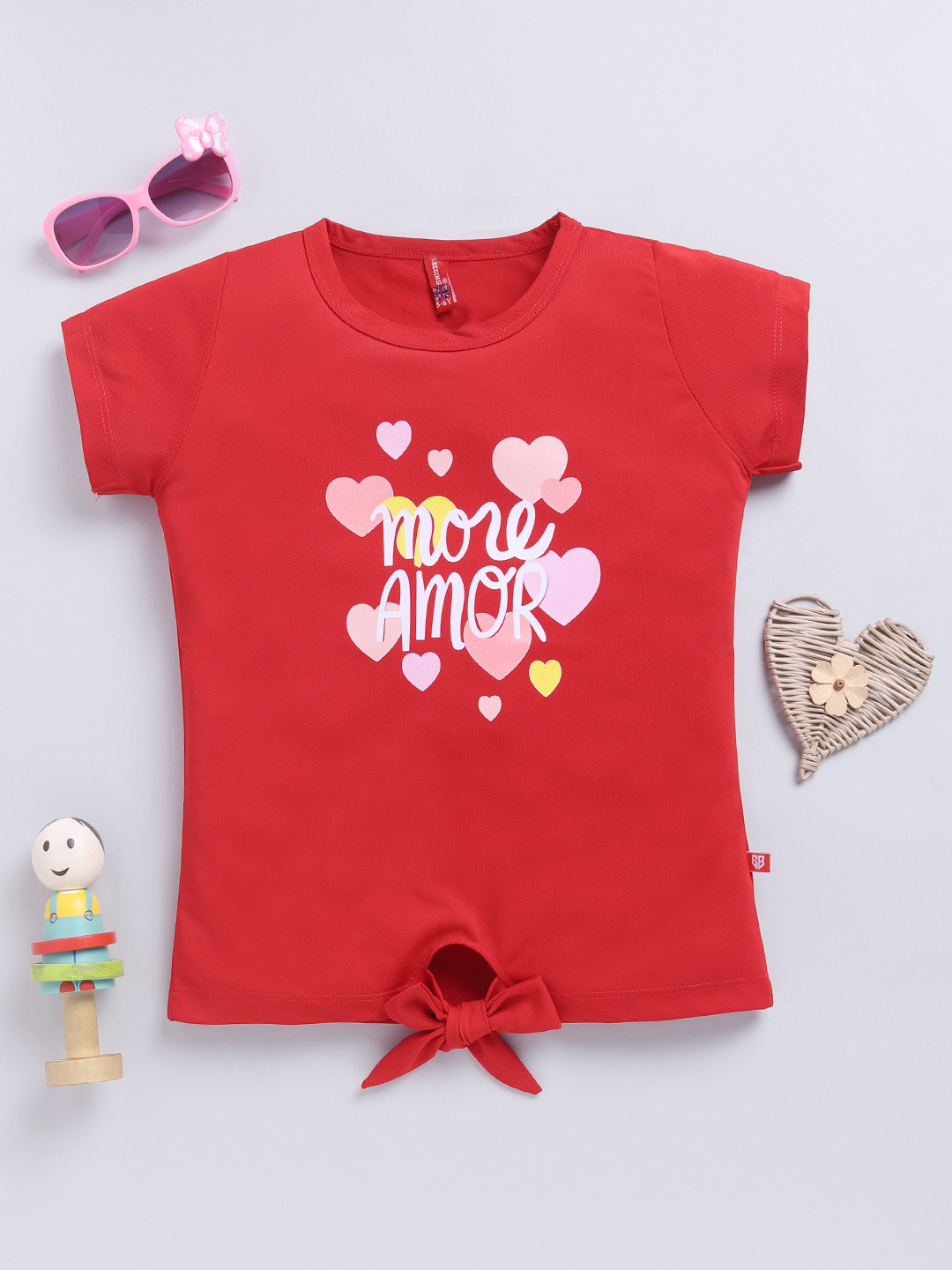 Here&Now X Game Begins Girls Typography Printed Waist Tie Up Top