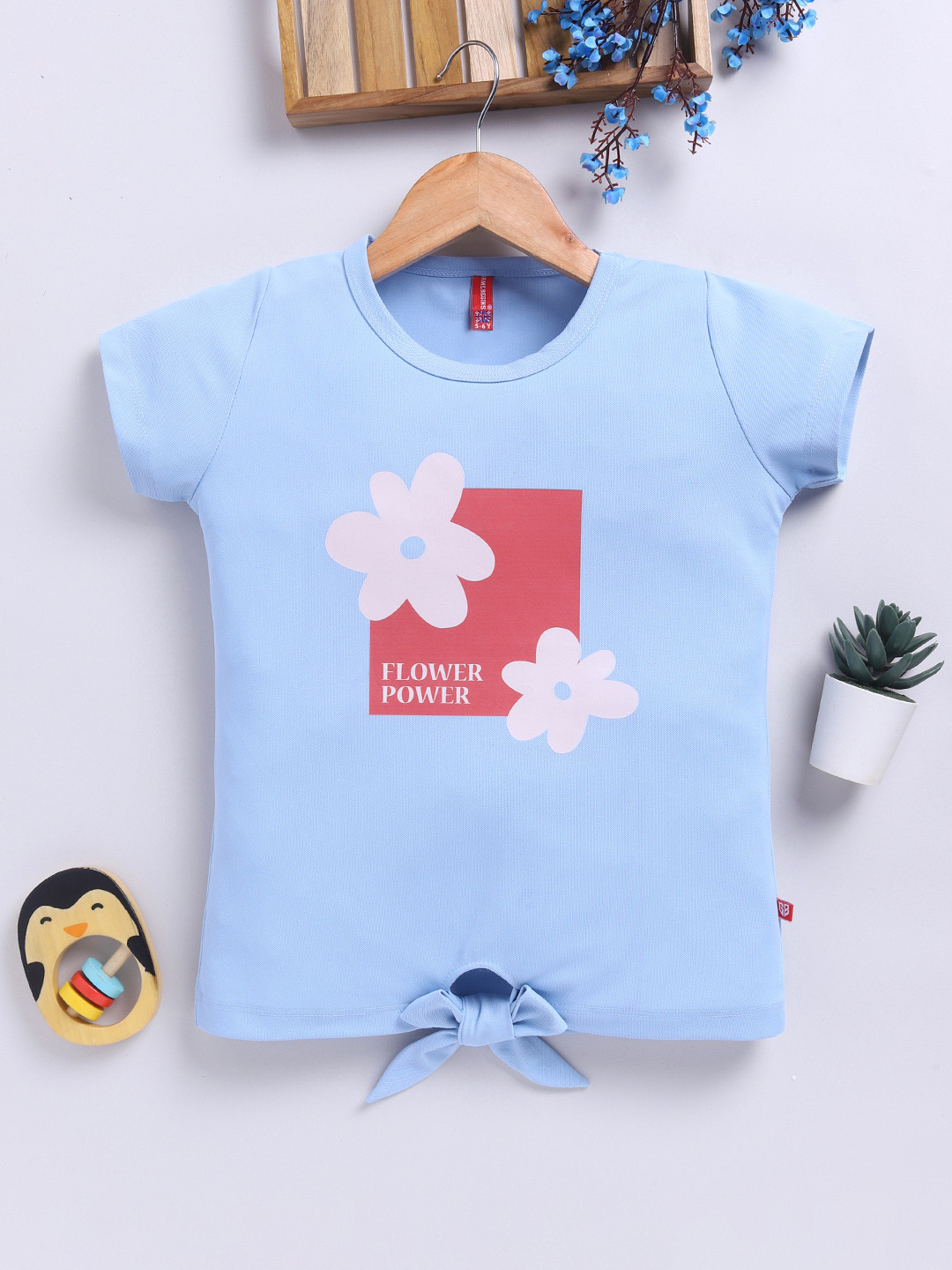 Here&Now X Game Begins Girls Typography Printed Waist Tie Up Top