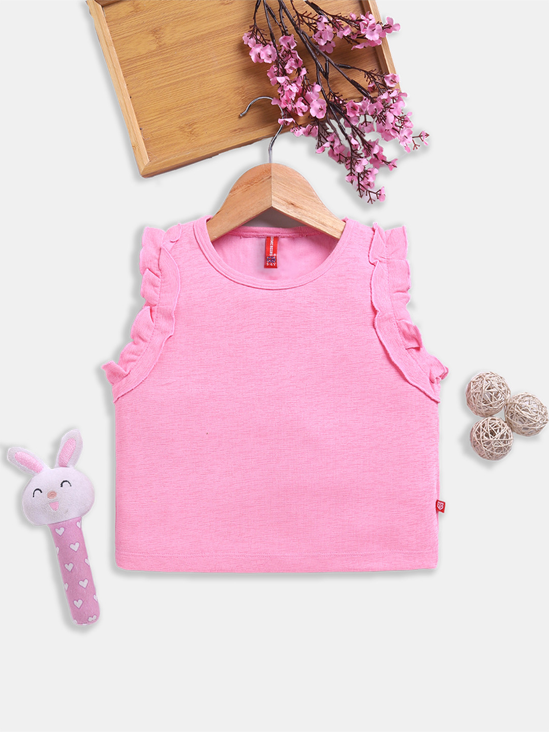 Here&Now X Game Begins Ruffles Sleeves Tank Top