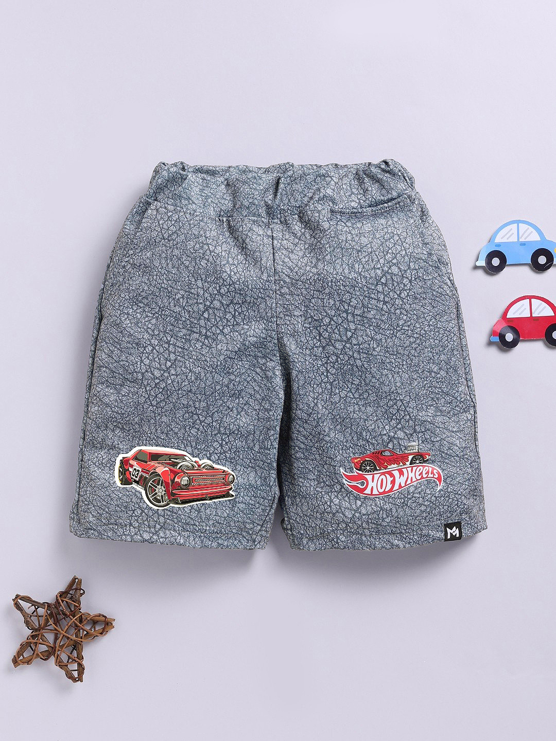 YK X Minute Mirth Boys Hot Wheels Printed Regular Shorts