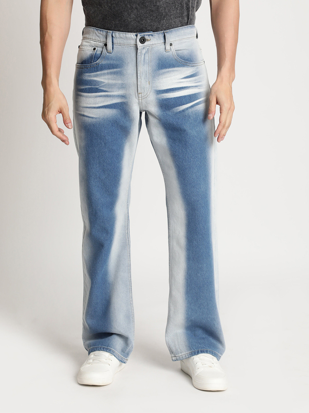 The Roadster Lifestyle Co Men Dual Shade Bootcut Jeans