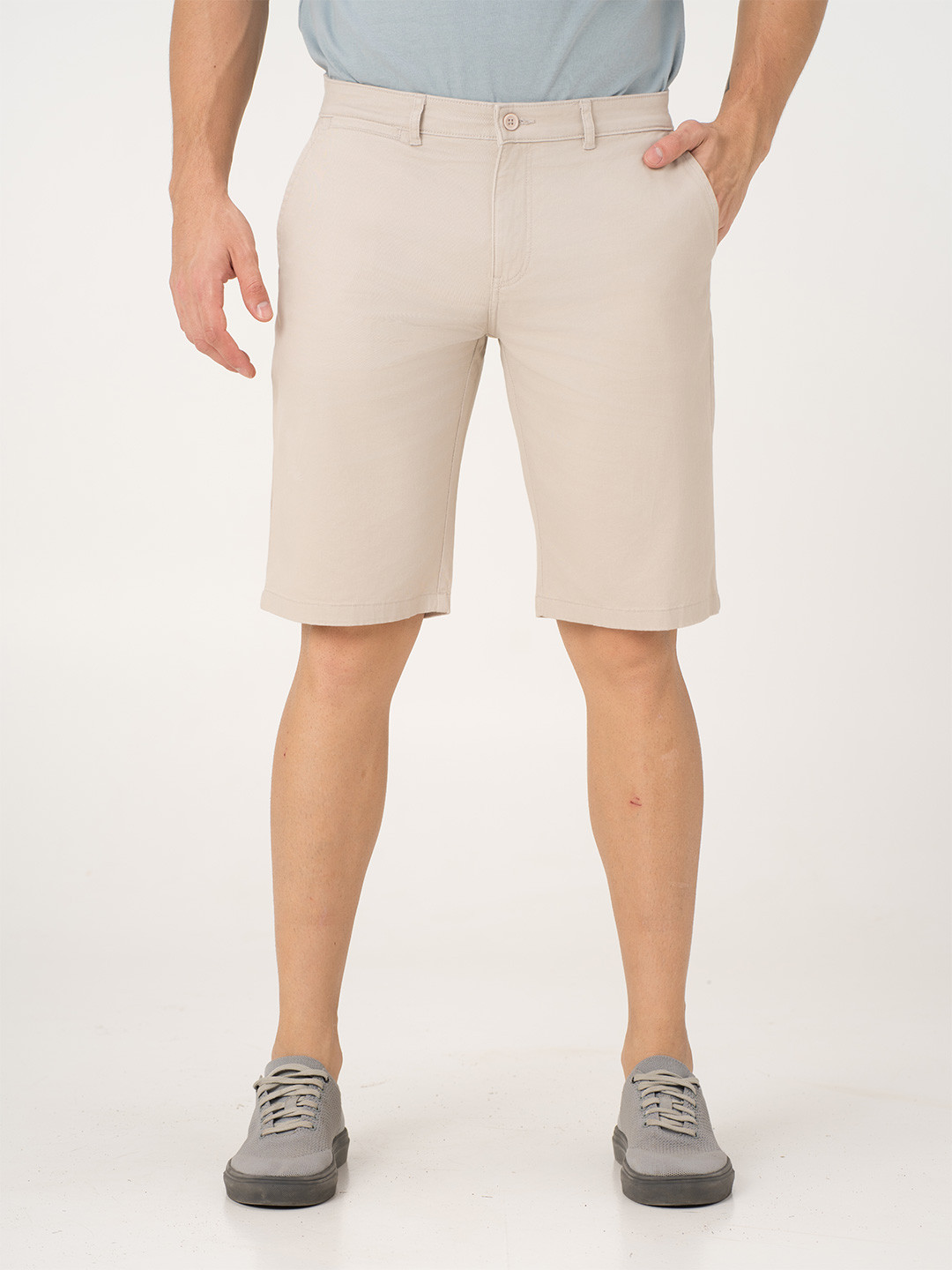The Pant Project Men Claude Cream Regular-Fit Stretchable Chino Shorts
