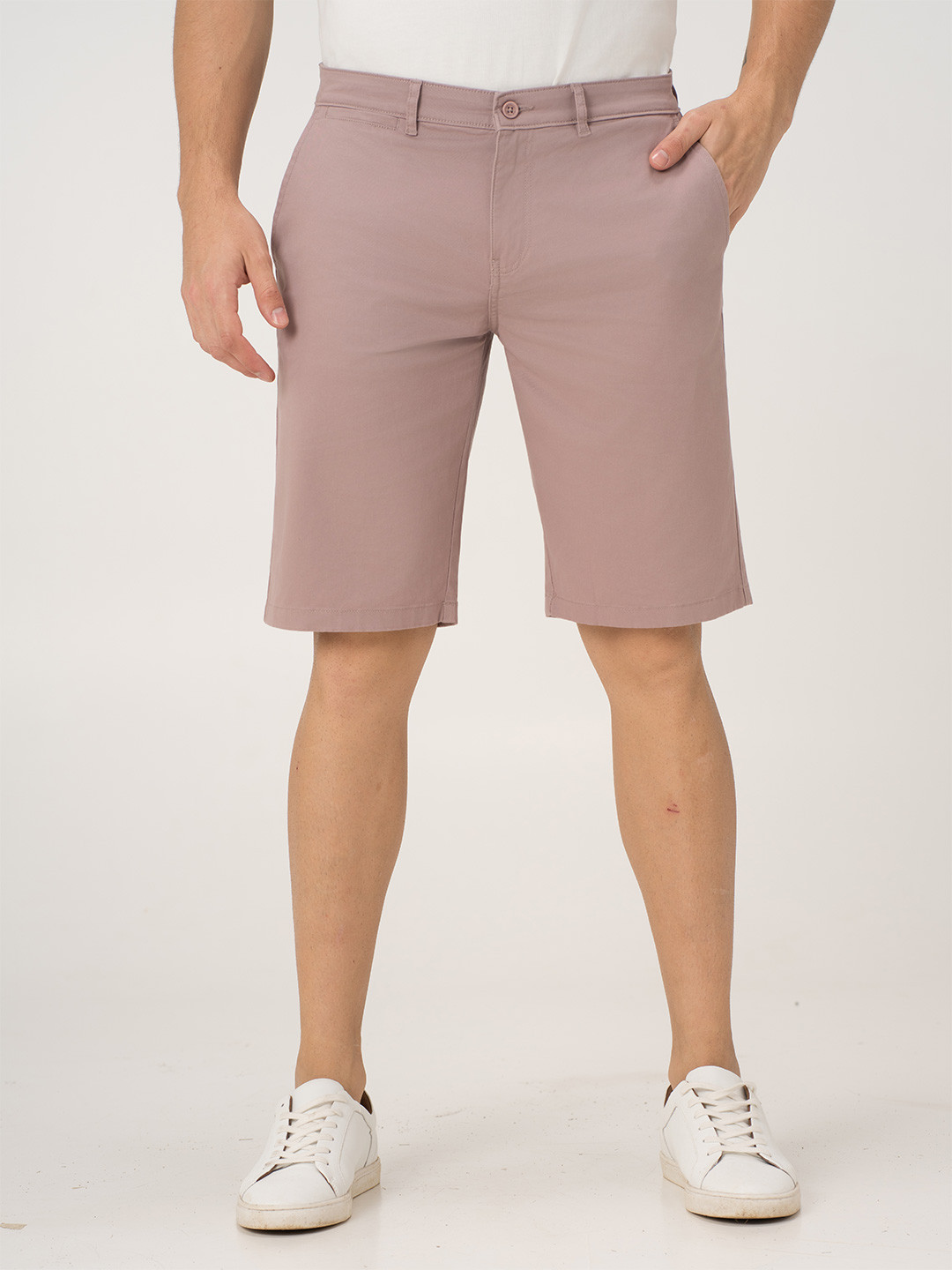 The Pant Project Men Pablo Pink Regular-Fit Stretchable Chino Shorts