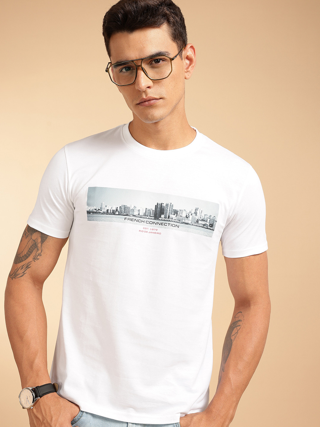 French Connection Photographic Printed Pure Cotton T-shirt