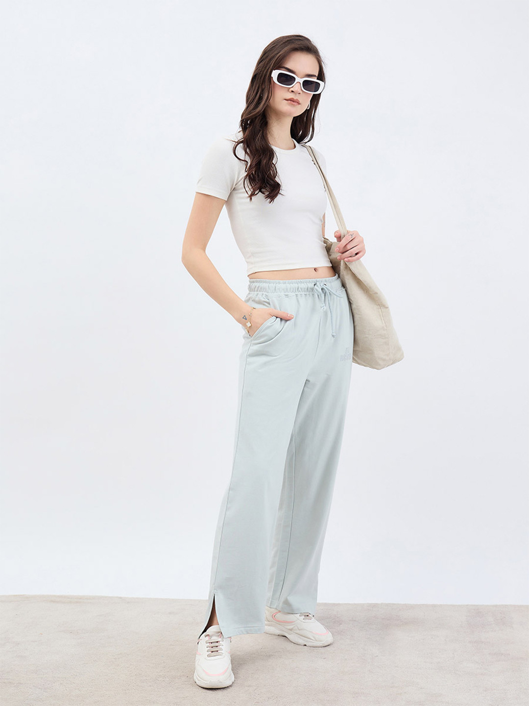 Styli Wide Leg-Fit High-Rise Track Pants
