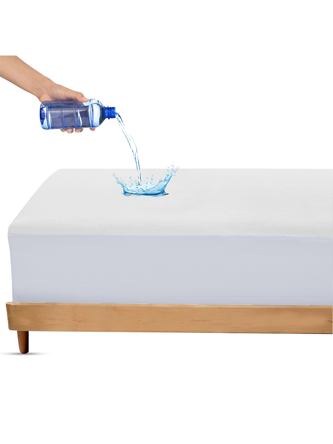 OyO Baby White Premium Terry Cotton Water Resistant Hypoallergenic Single Mattress Protector