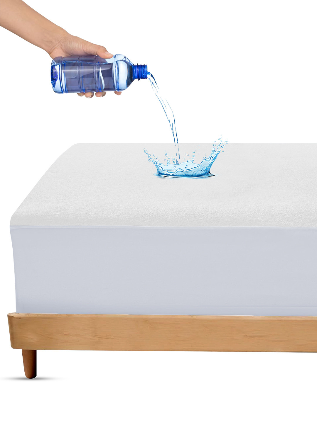 OyO Baby White Premium Terry Cotton Water Resistant Hypoallergenic Single Mattress Protector