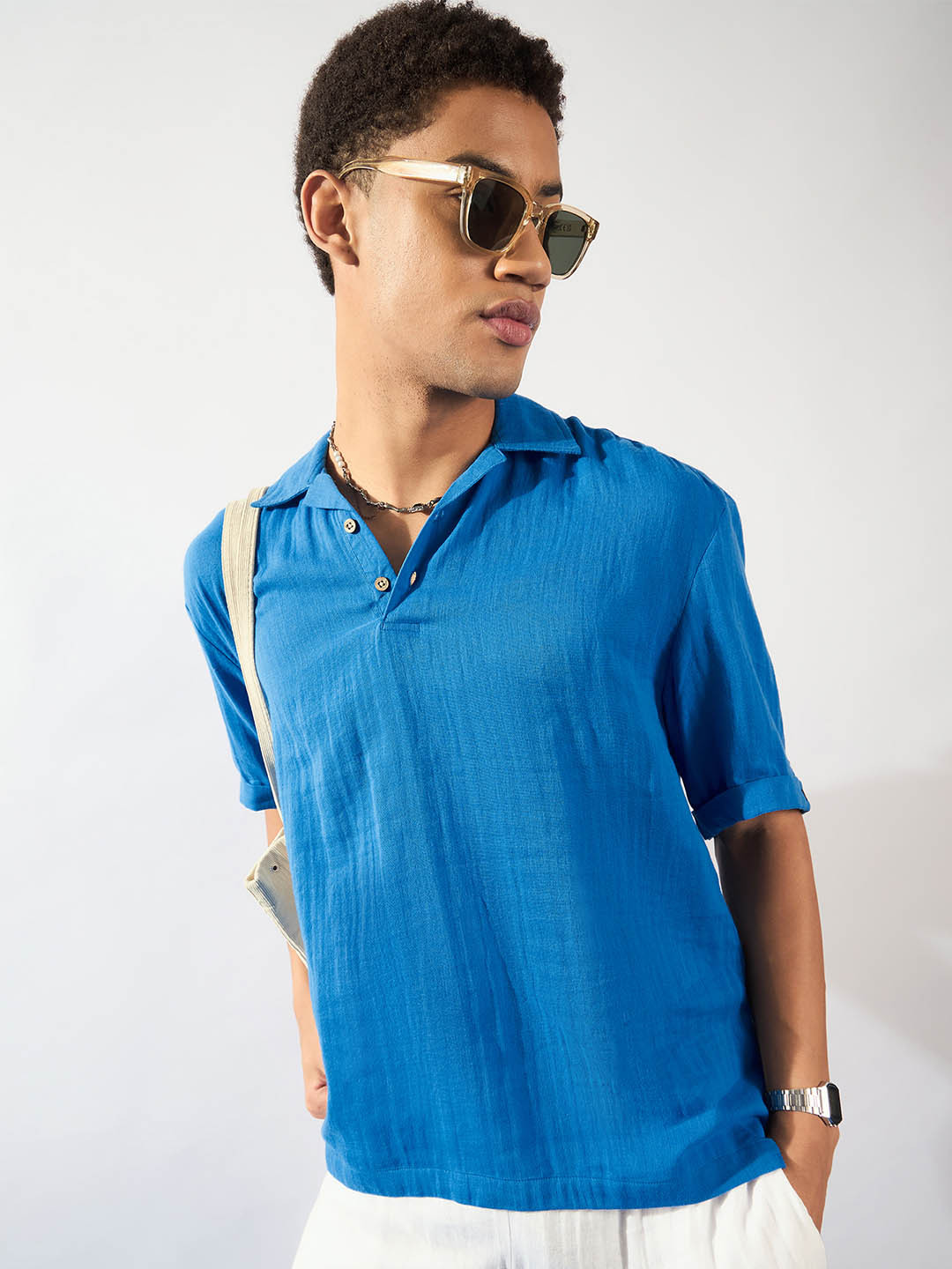 DENNISON Muslin Double Gauge Cotton Oversized Shirt