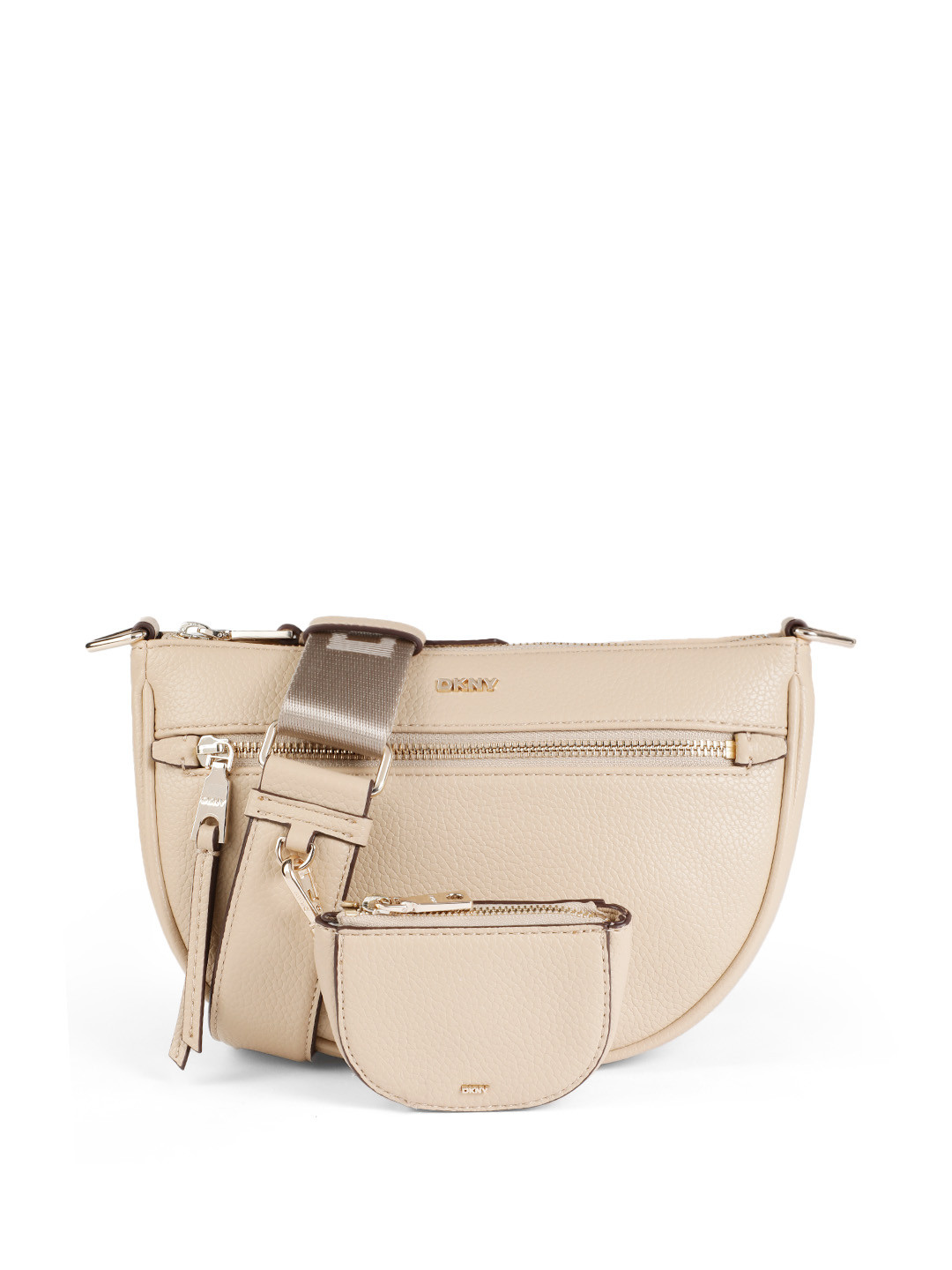 DKNY Textured Structured Sling Bag With Coin Pouch