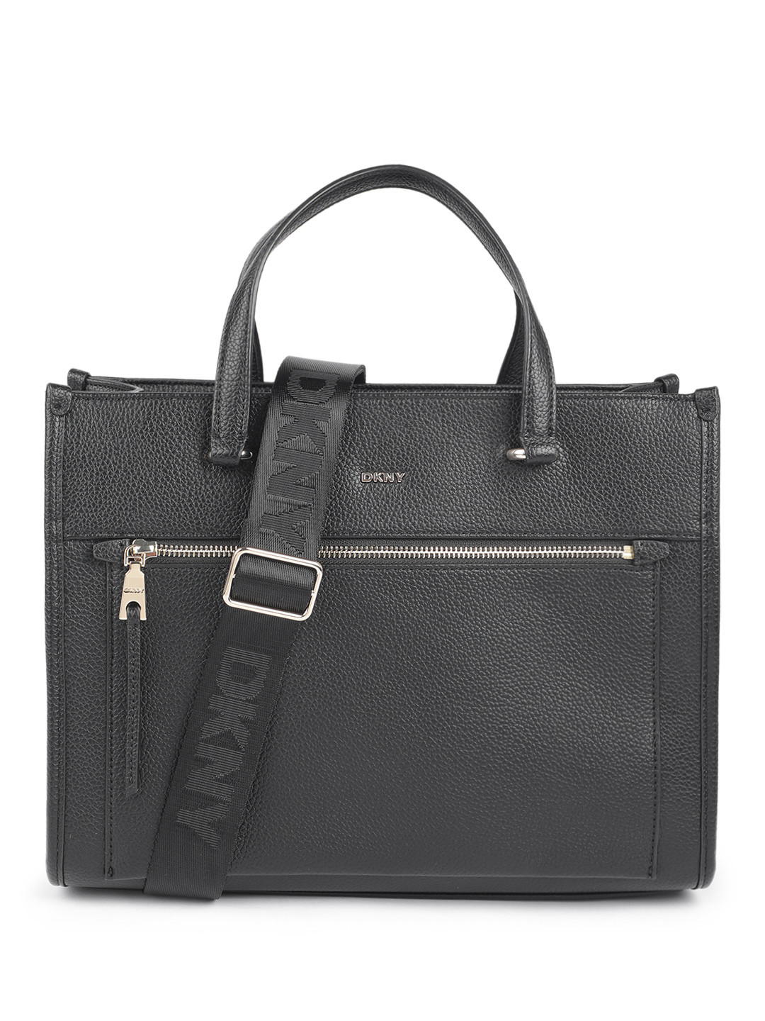 DKNY Textured Structured Handheld Bag with Detachable Sling Strap