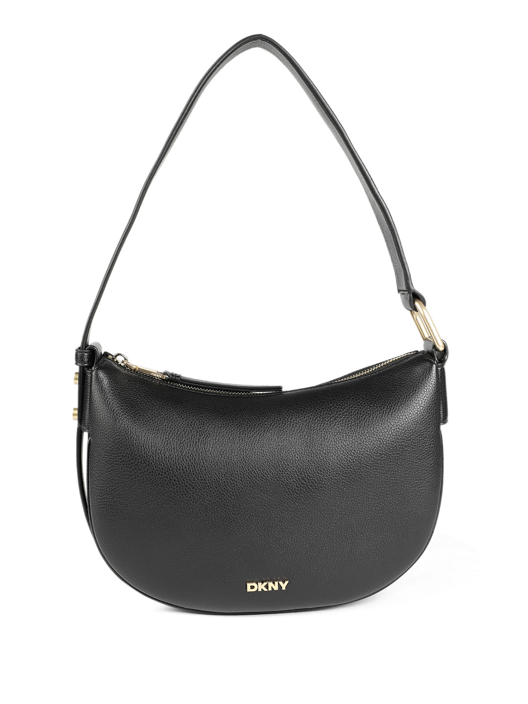 DKNY Structured Brand Logo Embossed Shoulder Bag