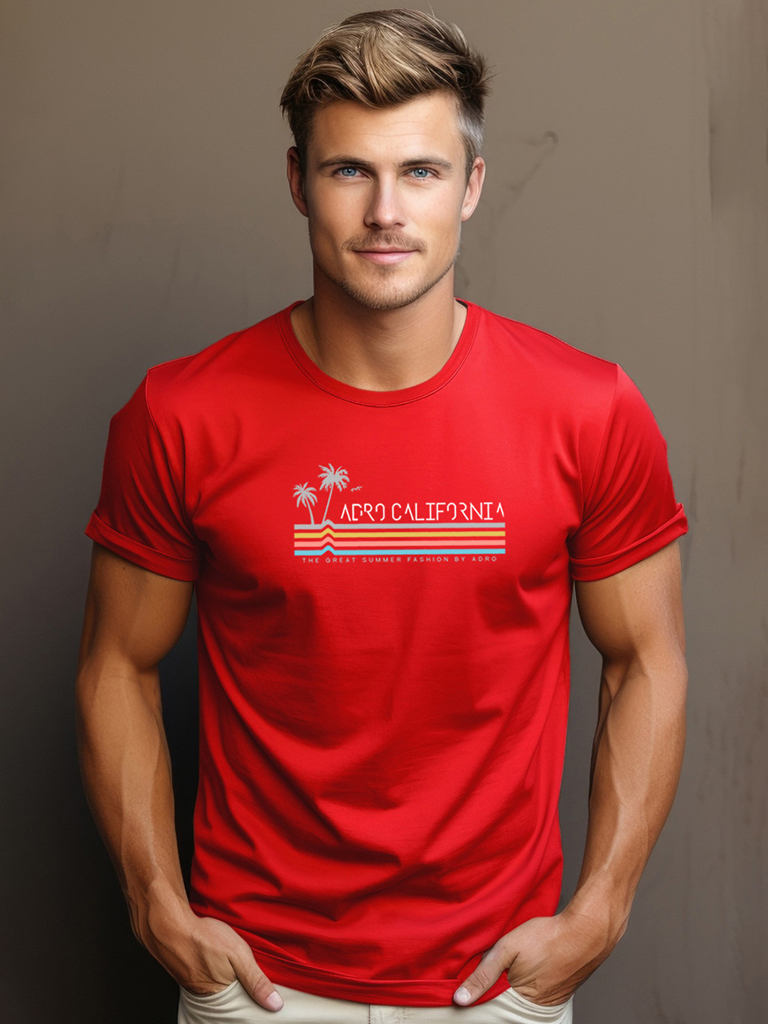 ADRO Typography Printed Round Neck Pure Cotton T-shirt