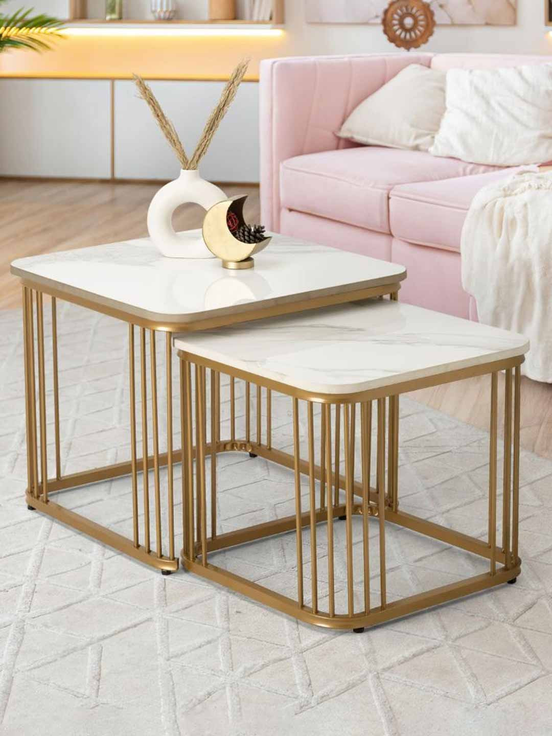 LivIn Styles White & Yellow Square CoffeeTable