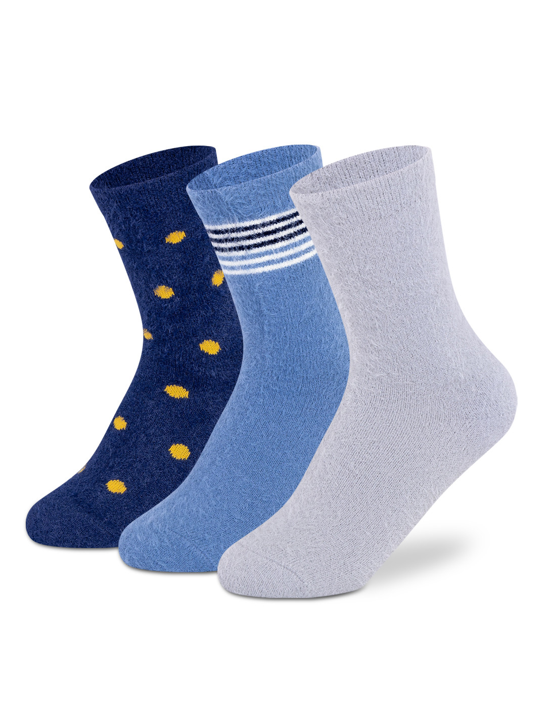 Supersox Boys Pack Of 3 Regular Length Cute Fuzzy Thermal Control Socks