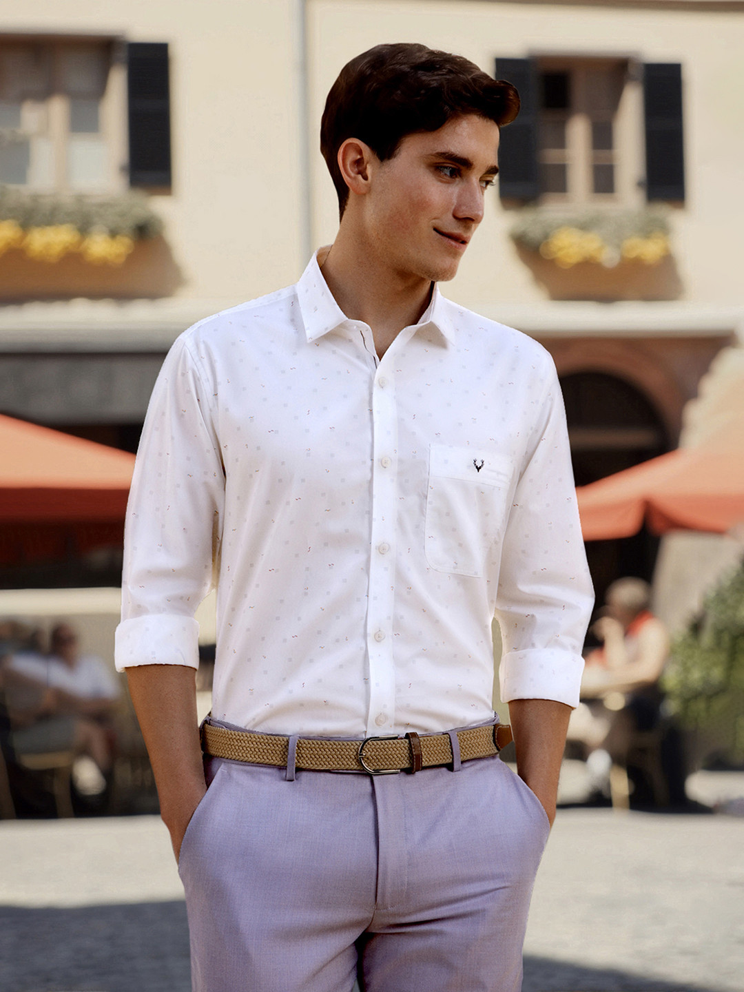 Allen Solly Men Slim Fit Opaque Printed Casual Shirt