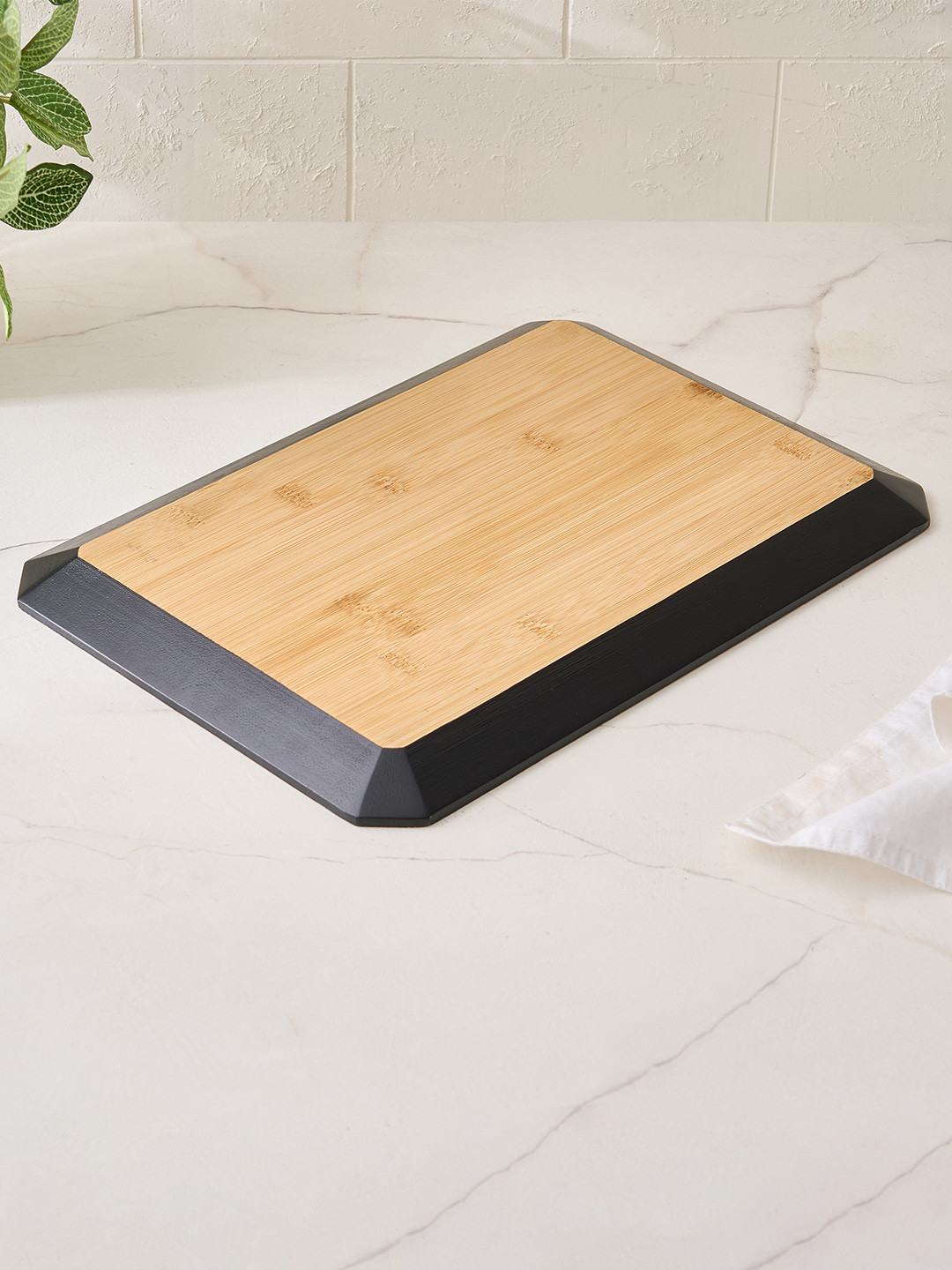 Home Centre Brown 2025 Bamboo 1 Pieces Easy to Clean Food Platter