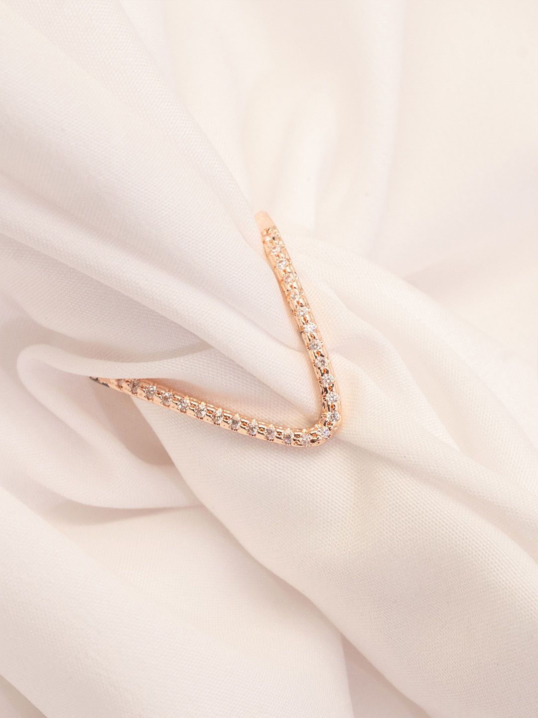 VOGUE PANASH Gold-Plated Stone-Studded Adjustable Finger Ring