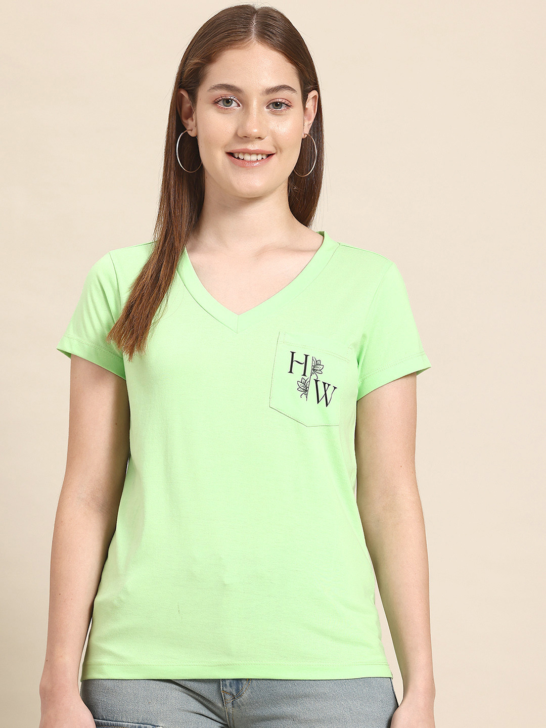 Hang and wear Brand Logo Printed Pure Cotton T-shirt