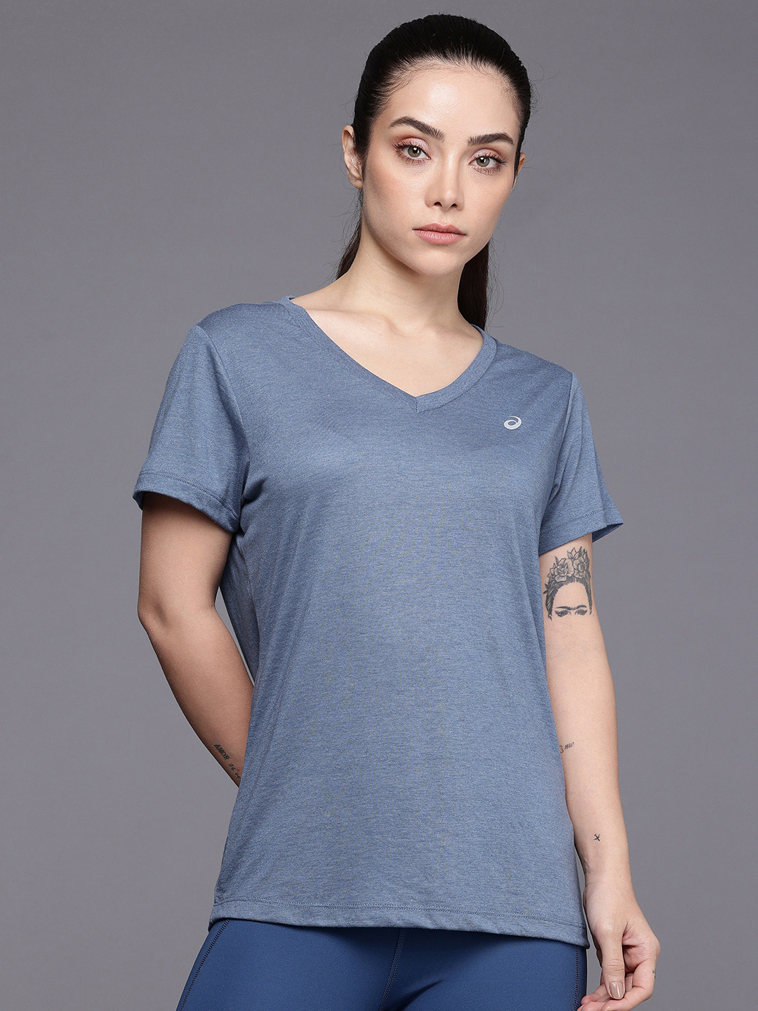 ASICS V-Neck Quick Drying & Moisture Wicking Training or Gym T-shirt