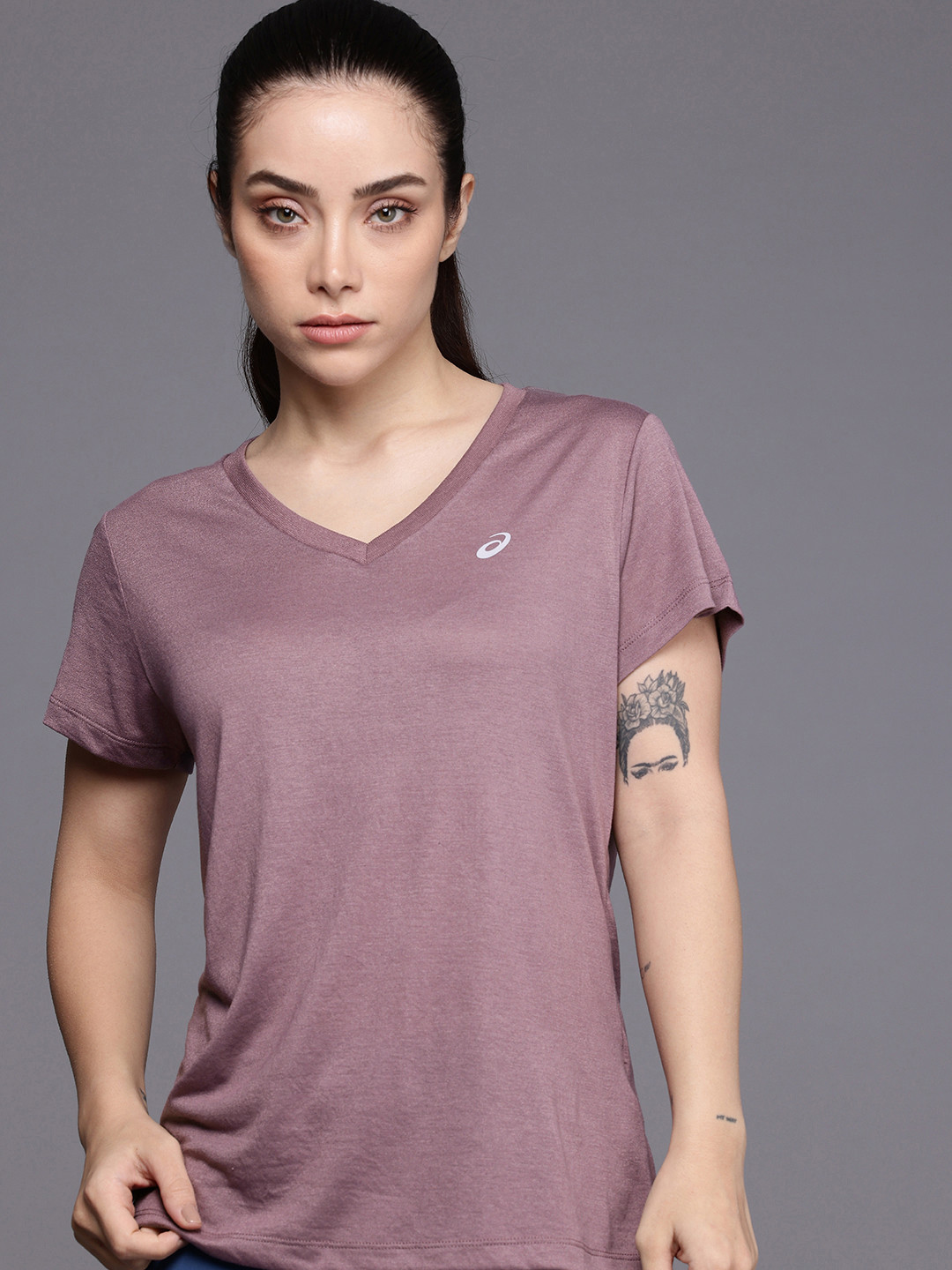 ASICS V-Neck Quick Drying & Moisture Wicking Training or Gym T-shirt