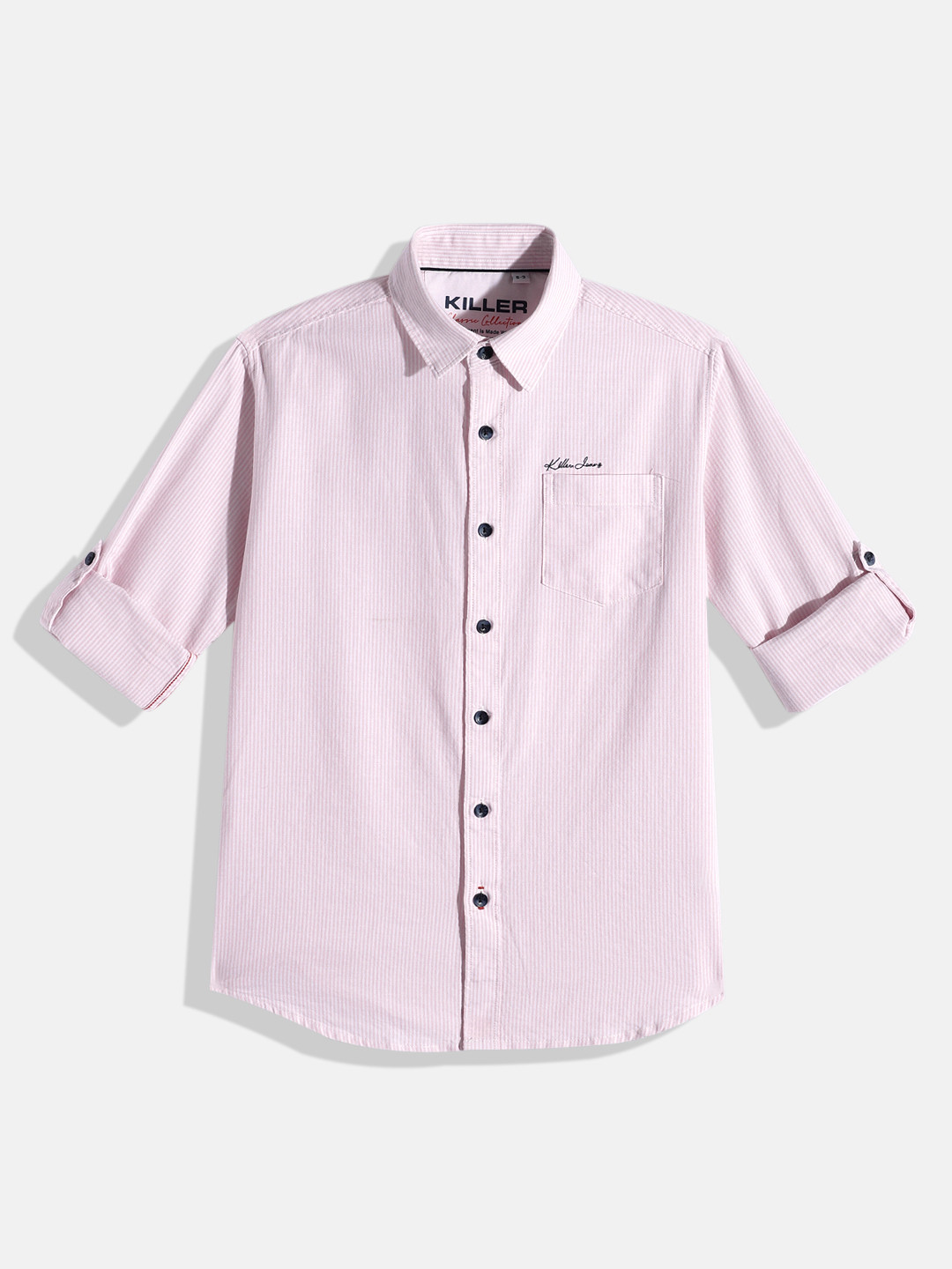 JUNIOR KILLER Boys Multi Stripes Pure Cotton Casual Shirt