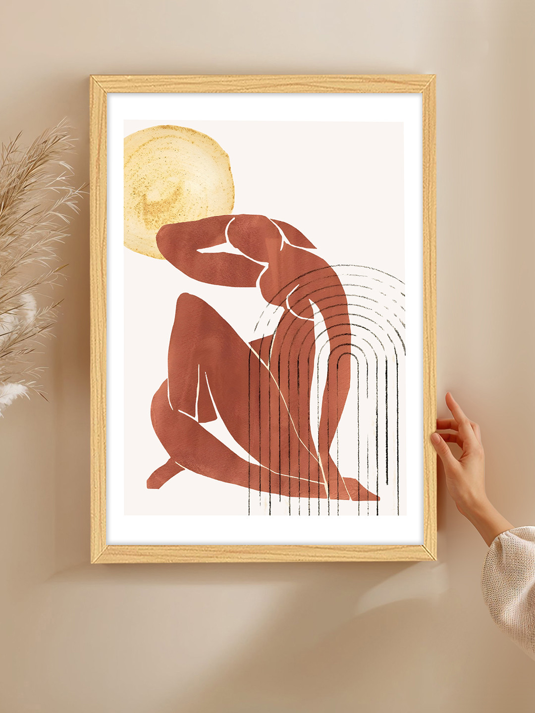 Art Street Beige & Brown 1 Piece Synthetic Wood Other Table Top Paintings