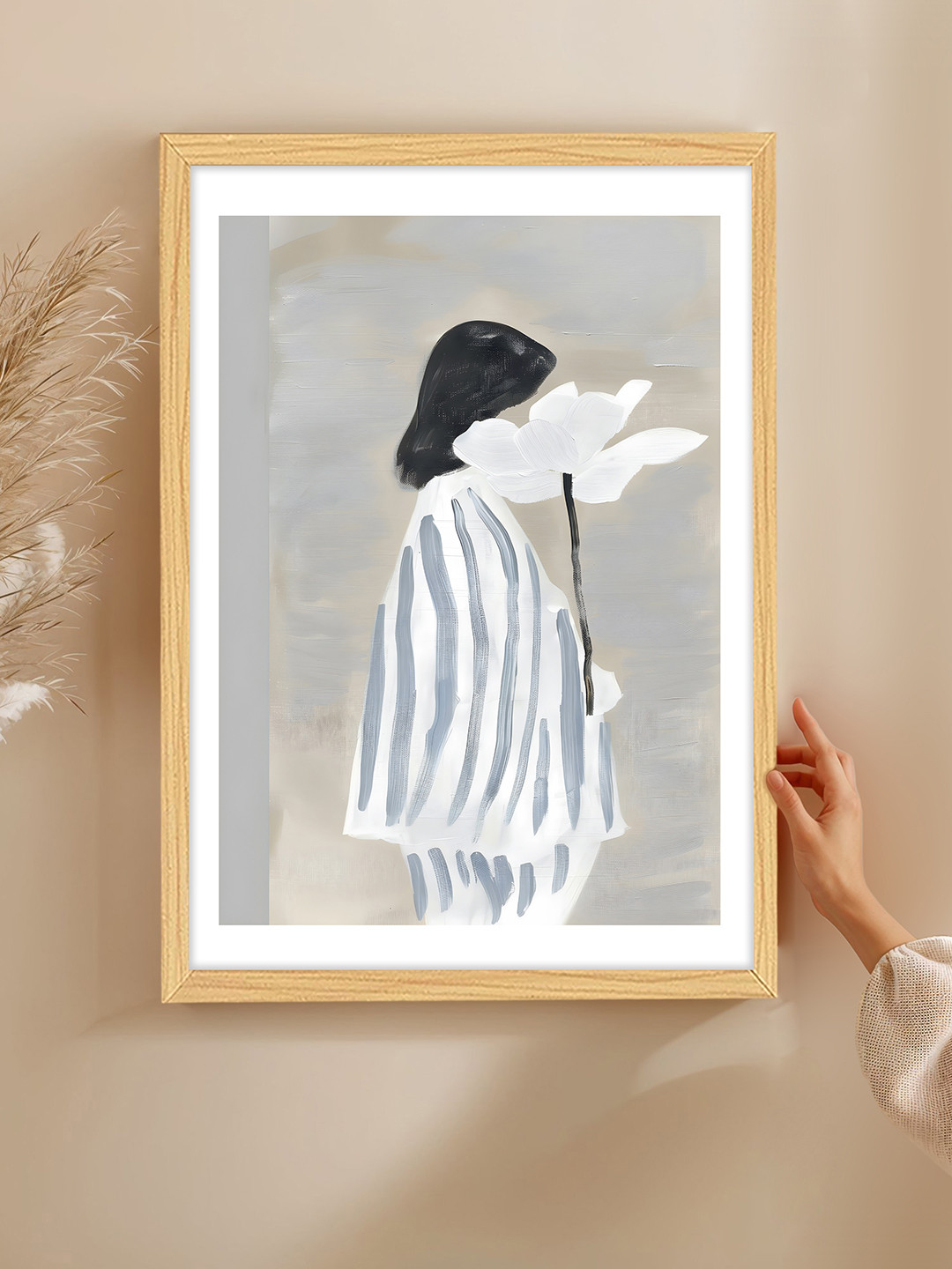 Art Street Boho Synthetic Wood Wall Rectangle Paintings Wall Art - 22.9x16.9In