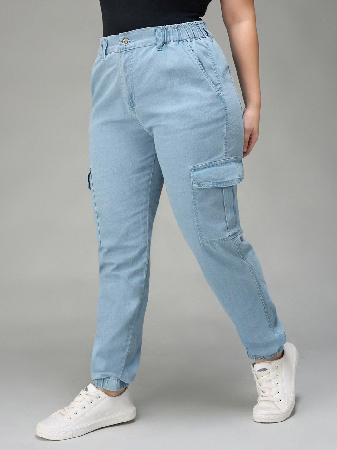 Miss Chase A+ Women Plus Size High-Rise Heavy Fade Stretchable Jeans