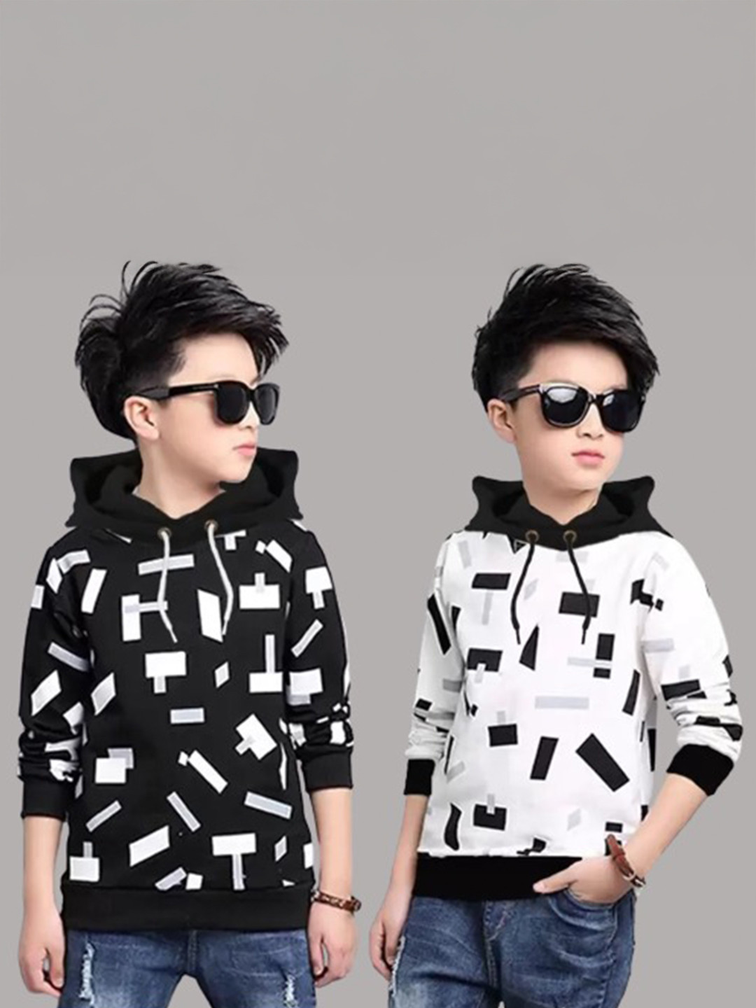 TICOSS Boys 2 Printed Hooded T-shirt