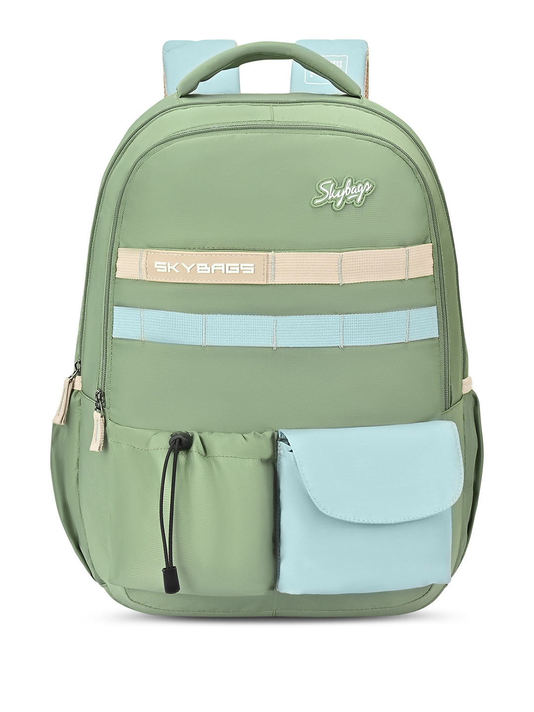 Skybags Zenith Pro 01 Olive Multipockets School Backpack